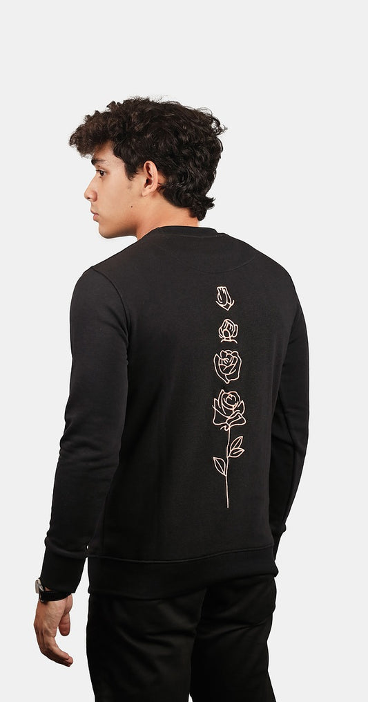 Blooming Pink Rose (Black) - AGHAAZ